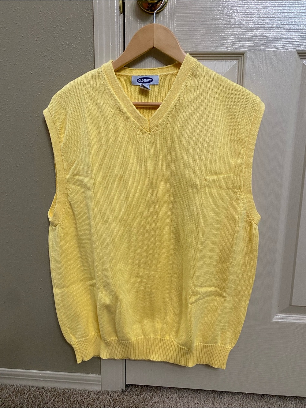 Old Navy Men’s Bright Yellow V-Neck Sweater Vest